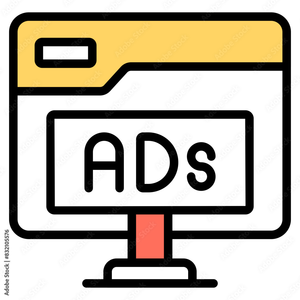 A beautiful design icon of online advertising
A beautiful design icon of online advertising