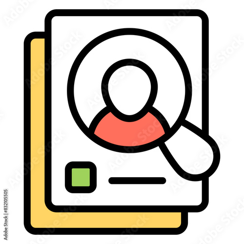 A flat design icon of search employee

