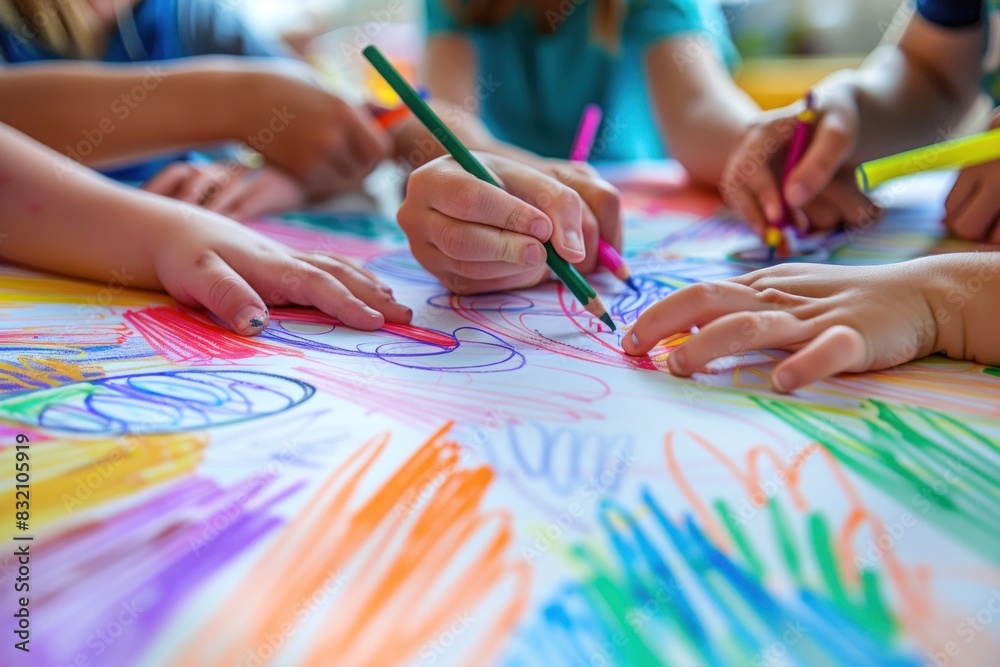 Naklejka premium Activities within the kindergarten classroom