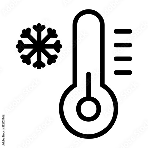 themperature cold outline style icon