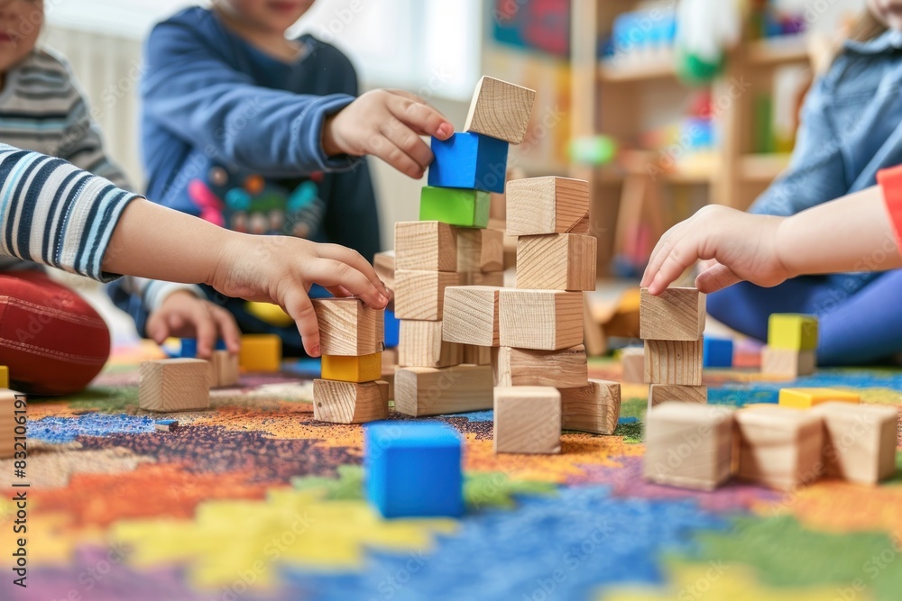 Fototapeta premium Activities within the kindergarten classroom