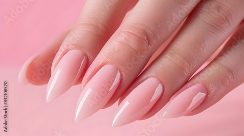 Proper Maintenance of Acrylic and Gel Nail Extensions on a Clean Pink Background