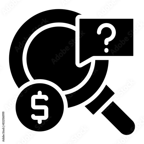 Creative design icon of search money

