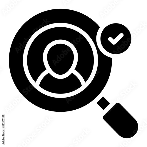 A solid design icon of search candidate

 photo