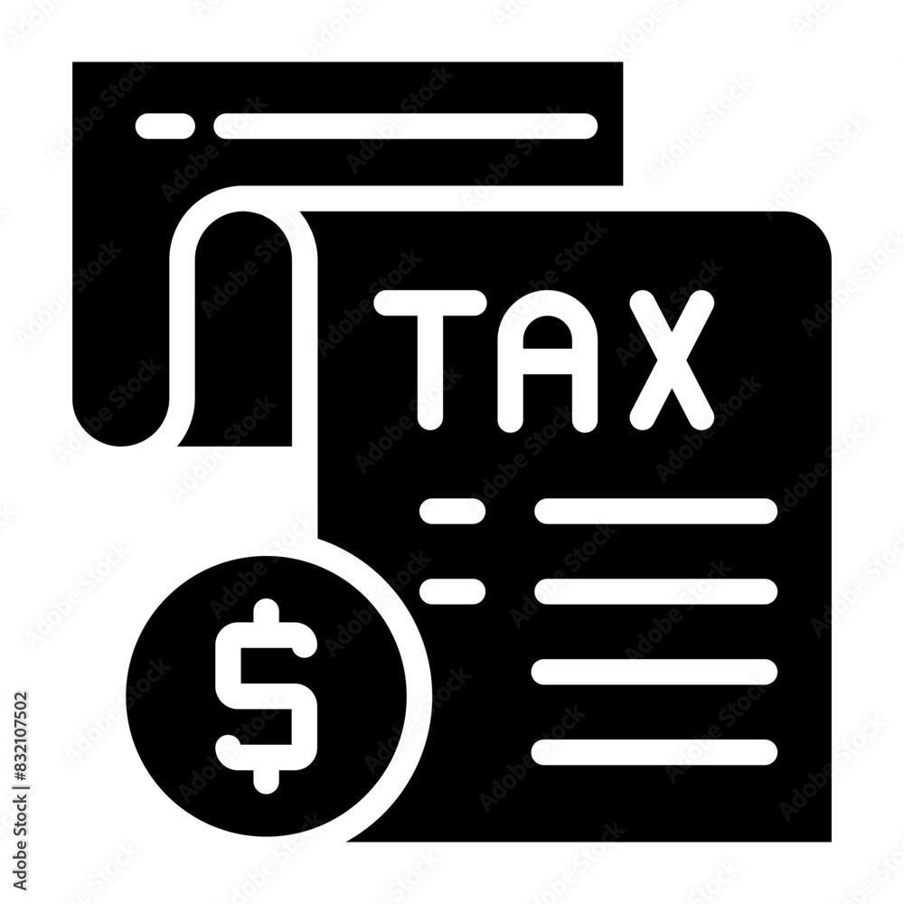 A beautiful design icon of tax paper
A beautiful design icon of tax paper