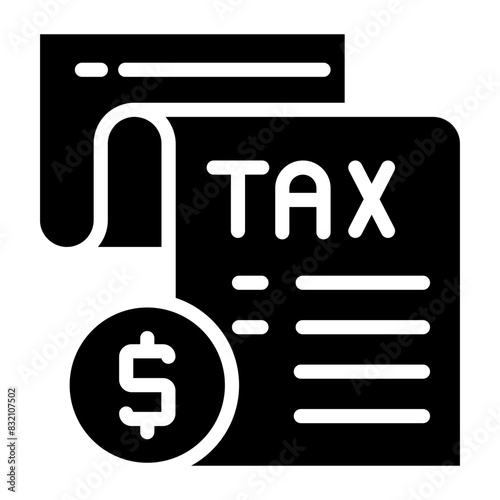 A beautiful design icon of tax paper   © Vectorslab