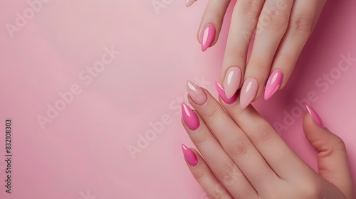 Treating Yourself to a Luxurious Manicure on a Soft Pink Background