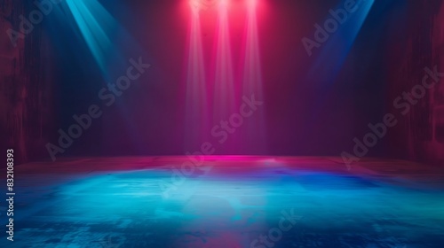 background illustration of empty stage with spotlight