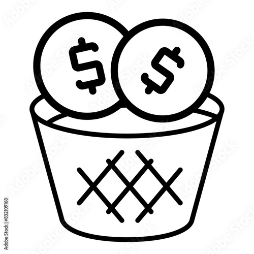 A beautiful design icon of dollar coins

