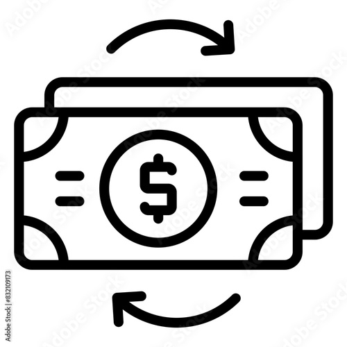 A trendy design icon of cash

