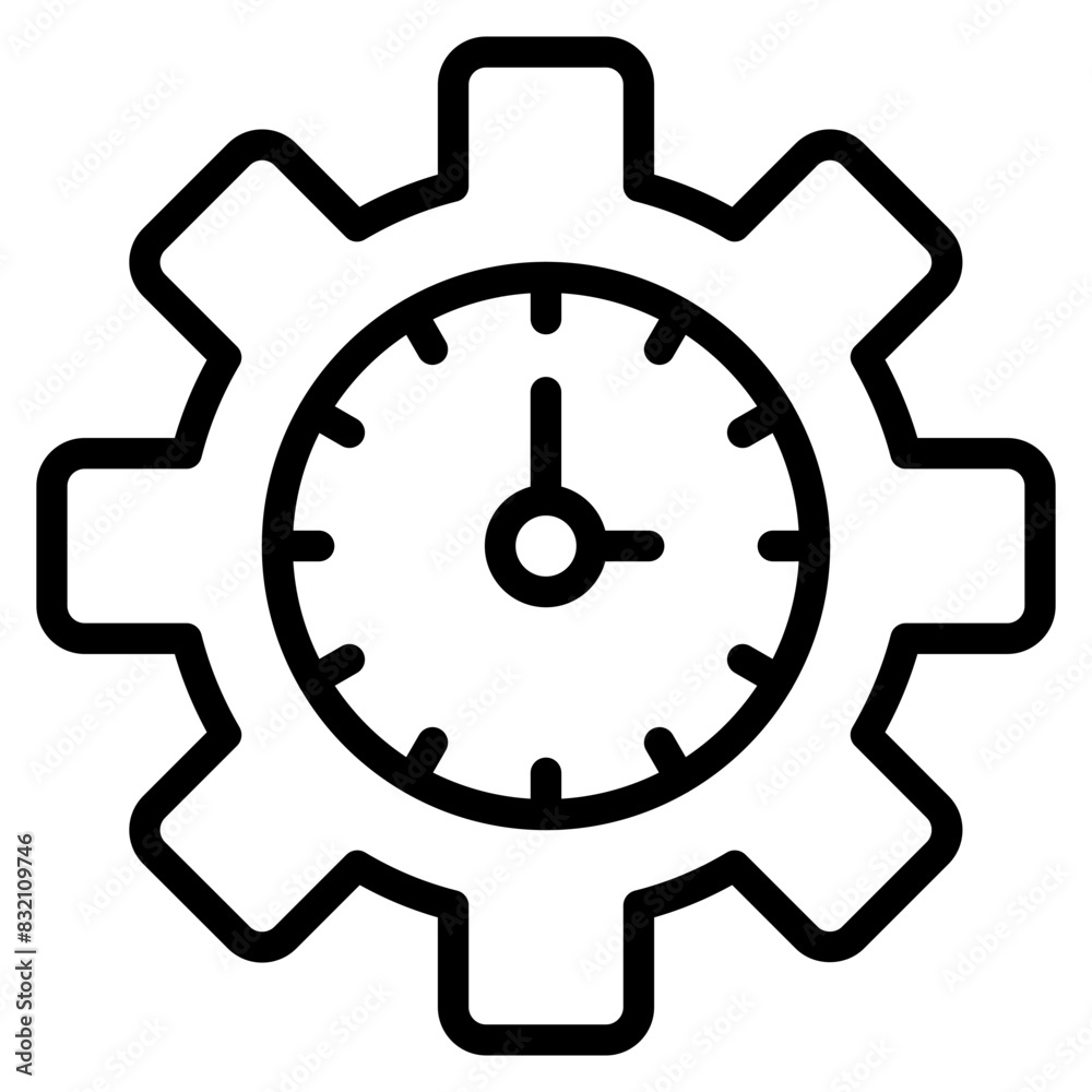 A linear design icon of time management
A linear design icon of time management