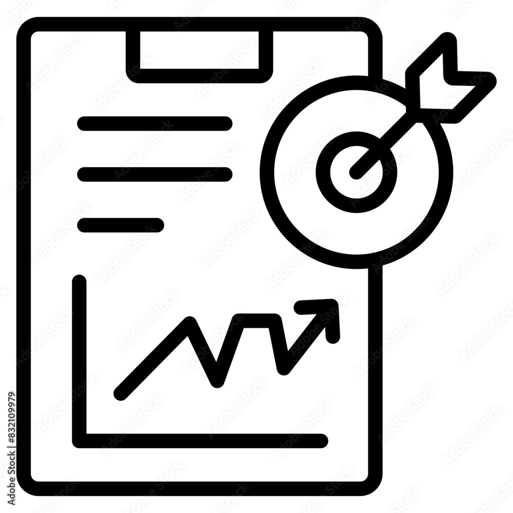 A linear design icon of goal report
A linear design icon of goal report