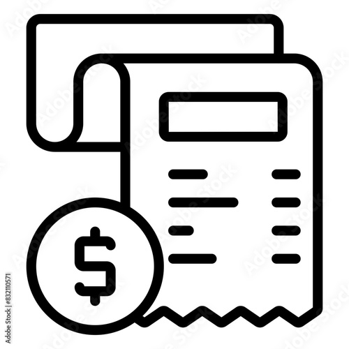 A linear design icon of bill

