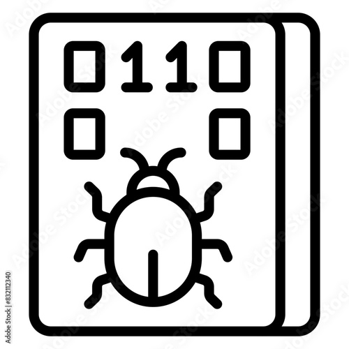 Modern design icon of infected binary data


