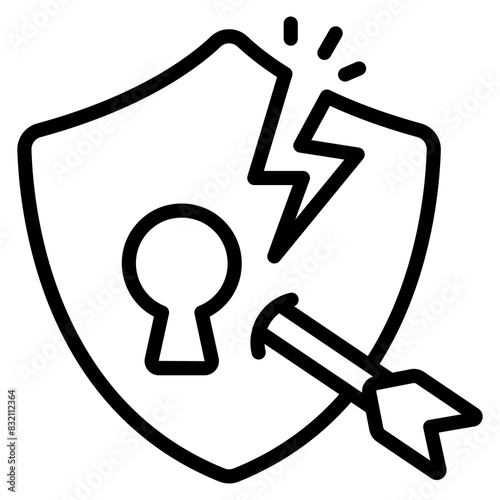 Creative design icon of security breach

