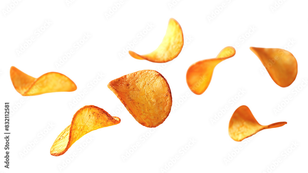 potato chips floating on the air potato chips floating on the air