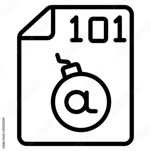 A linear design icon of binary file


