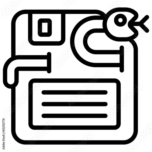 A trendy design icon of infected floppy

