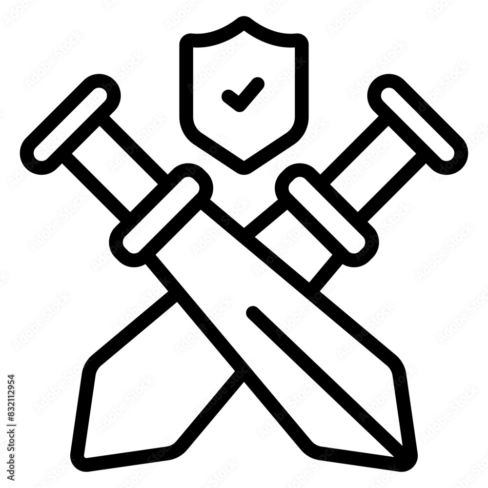 An icon design of war security

