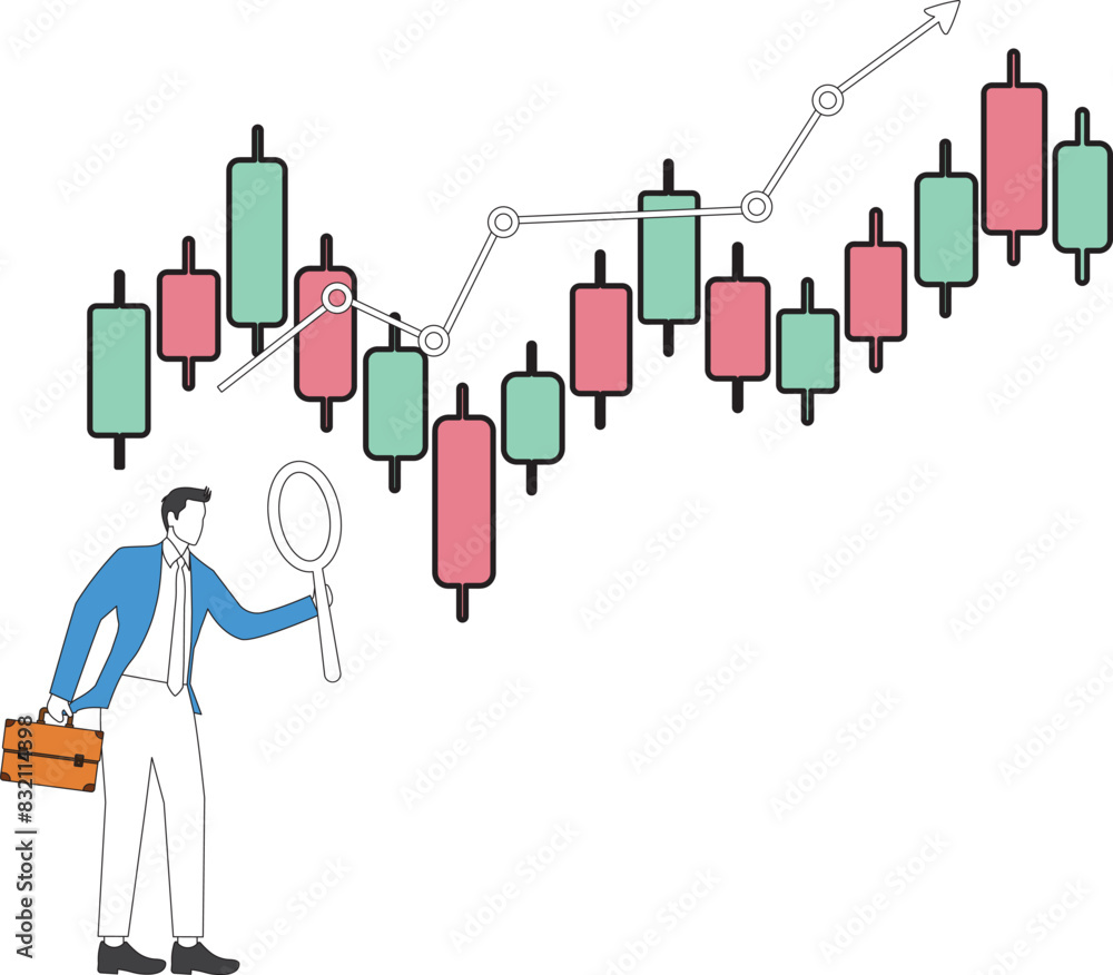 Analyze stock market Businessman Analyze stock market Businessman