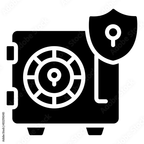 Modern design icon of bank vault security

