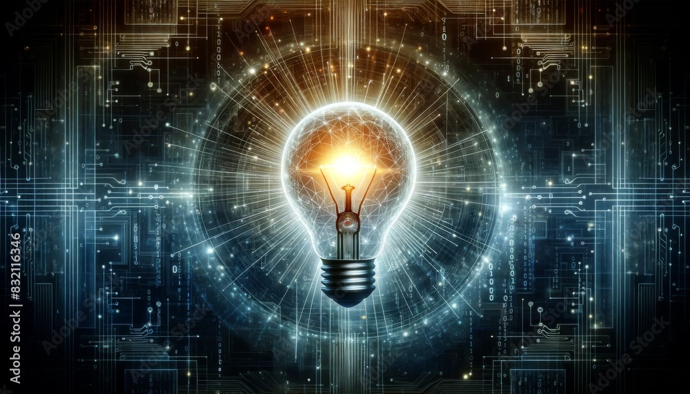 Innovative Technology Concept with Light Bulb Innovative Technology Concept with Light Bulb