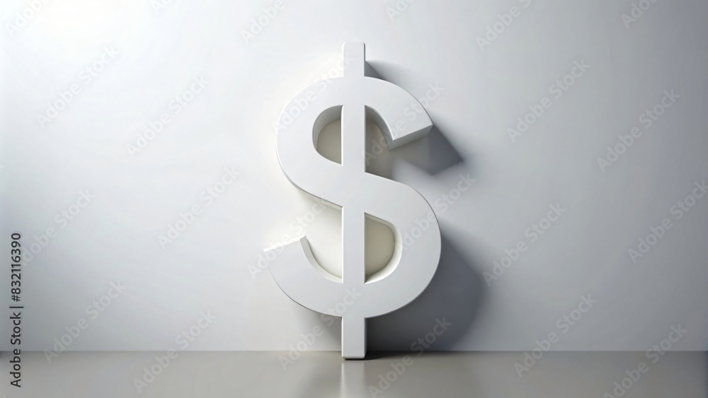 Brightly colored dollar sign shape in a white background Brightly colored dollar sign shape in a white background
