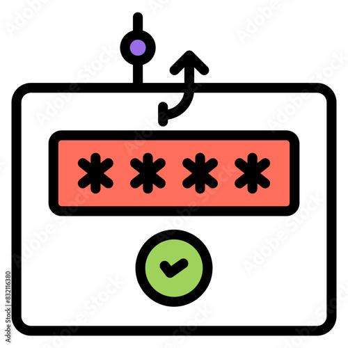 Modern design icon of password phishing

