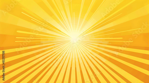 A bright yellow background with a white light in the center and yellow rays extending outward in all directions.