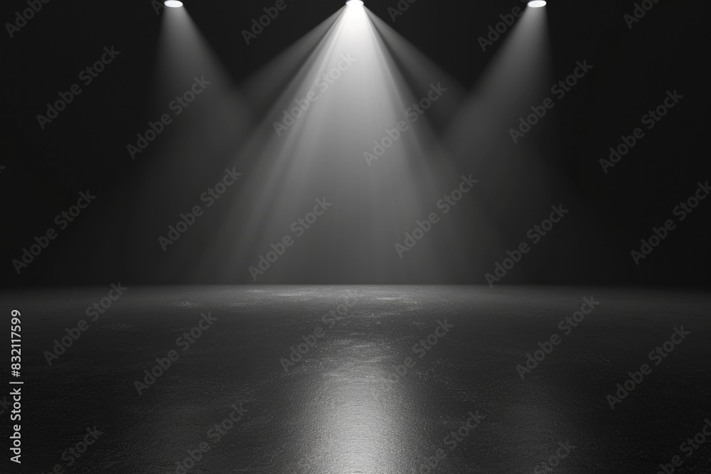 Infinite Background. Clean, Isolated Black Studio Spotlight for Product Showcase and Advertising Photography