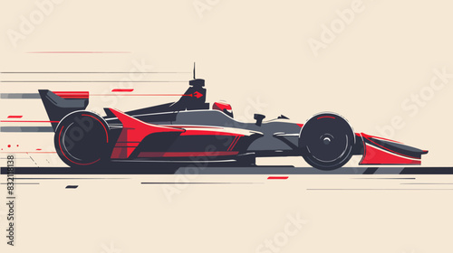 Racing car illustration. Formula one. Motorsport.
