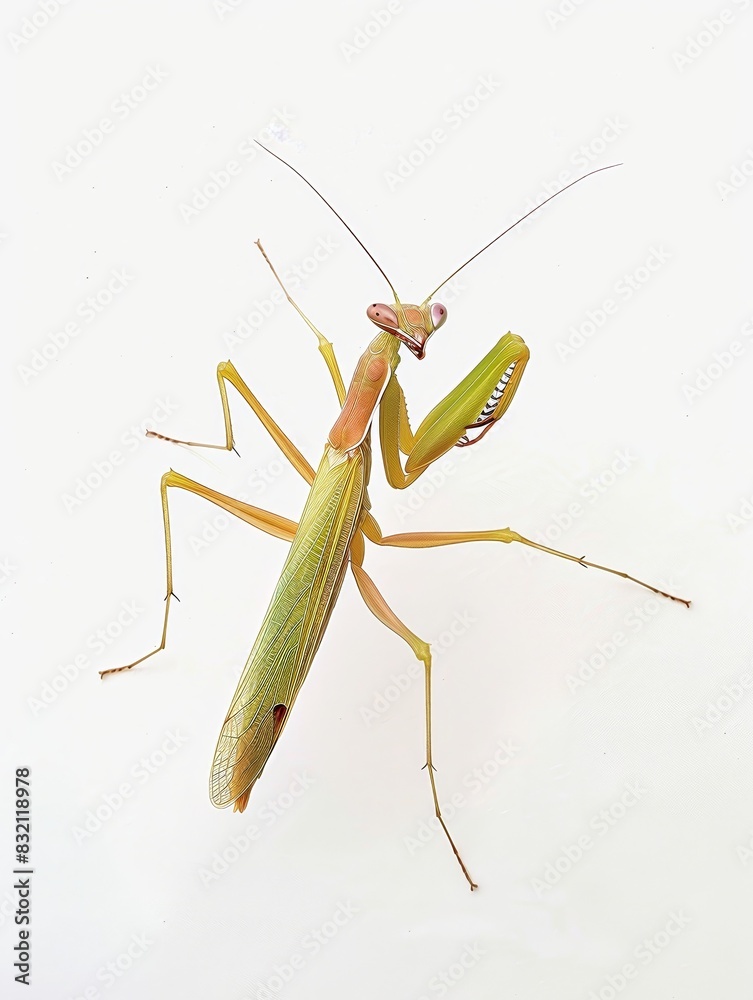 A mantidfly resembling a mantis on a white background 089 A mantidfly resembling a mantis on a white background 089