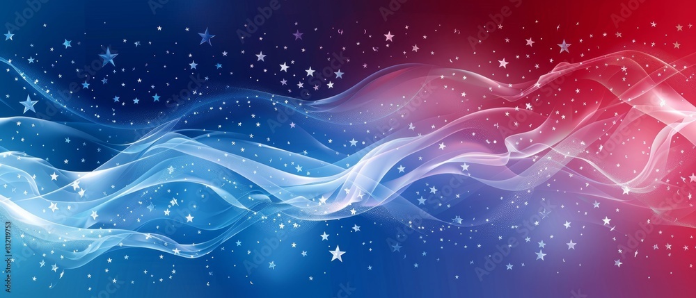 Stars and stripes patterns in red, white, and blue, modern design for patriotic celebrations Stars and stripes patterns in red, white, and blue, modern design for patriotic celebrations
