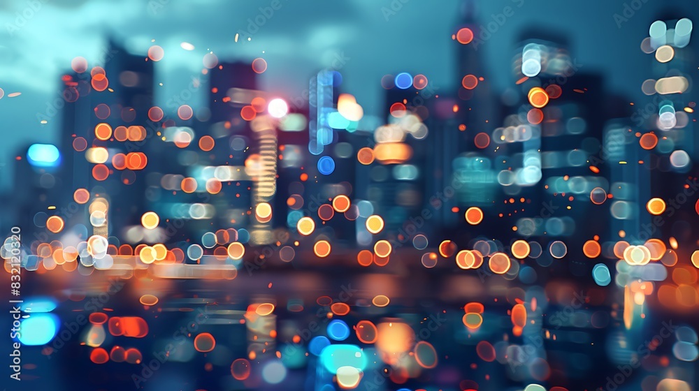 Abstract blurred cityscape with bokeh lights at night Abstract blurred cityscape with bokeh lights at night
