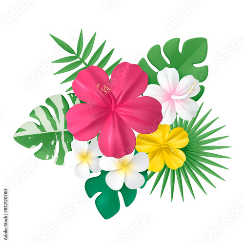 Flower png sticker, botanical 3D cartoon transparent background