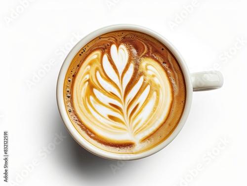 A cup of coffee with a beautiful latte art design coffee, cup, cappuccino, cafe, drink, latte, espresso, white, hot, brown, beverage, milk, breakfast, mug, foam, caffeine, art, closeup, cream, food, s