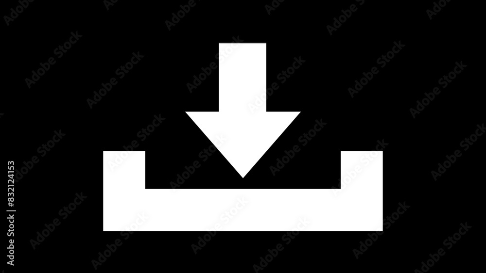 white colour downloading icon isolated on black background white colour downloading icon isolated on black background