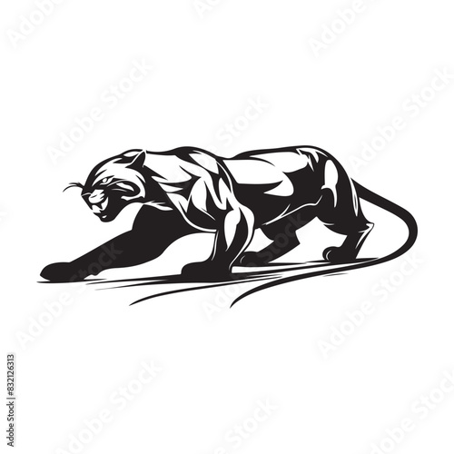 Panther vector stock vector. Black stylized silhouette of panther. Vector wildcat illustration