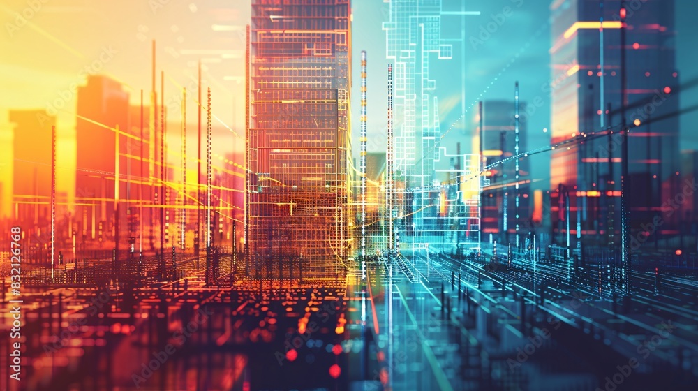 Creative digital construction background Creative digital construction background