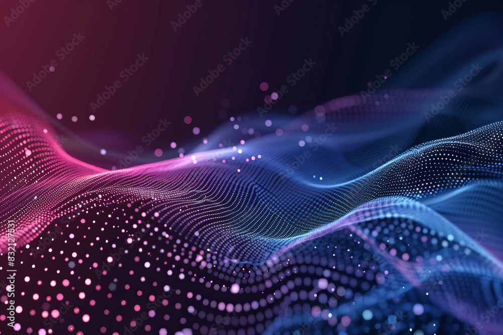Abstract wave with gradient lines and point connections Abstract wave with gradient lines and point connections