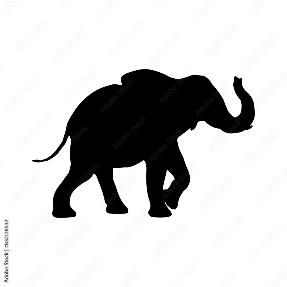 Running elephant silhouette isolated on white background. Elephant icon vector illustration design. Running elephant silhouette isolated on white background. Elephant icon vector illustration design.