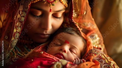 Indian mother and New born baby