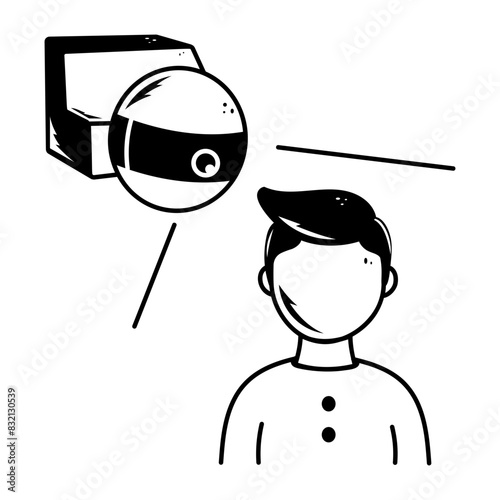 Trendy doodle icon of motion sensor 