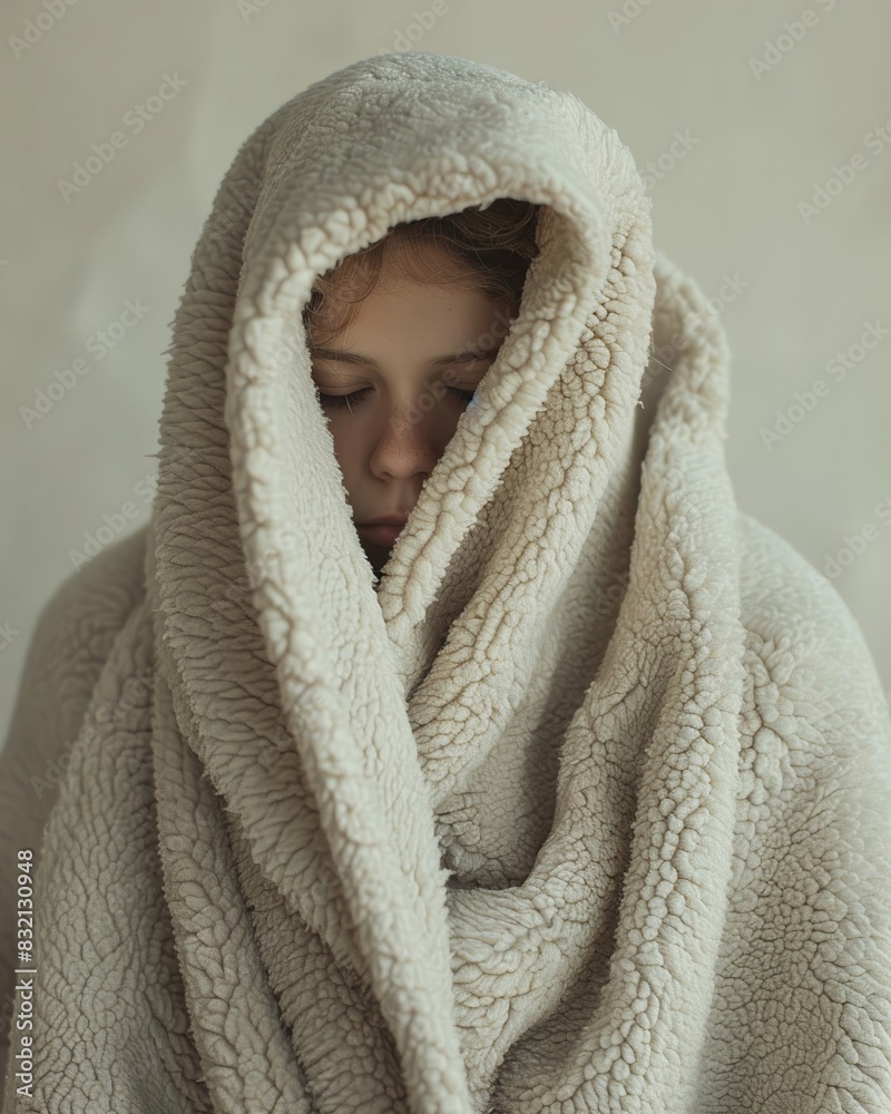 Design a captivating image of a cozy blanket wrapping around a person, evoking a feeling of warmth and comfort Use soft colors and textures to convey the sense of being embraced by a loved one Design a captivating image of a cozy blanket wrapping around a person, evoking a feeling of warmth and comfort Use soft colors and textures to convey the sense of being embraced by a loved one