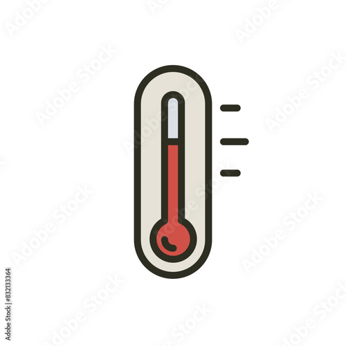 Thermometer temperature measurement icon. Hot and cold temperature icon vector illustration