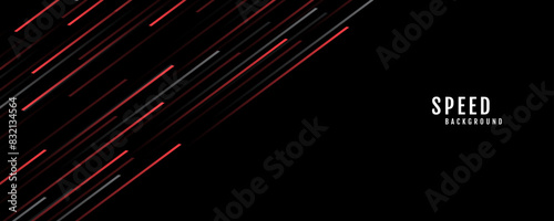 Red gray geometric abstract background on dark space with lines motion decoration. High speed with stripes style. Modern graphic design element concept for web banner, flyer, card, or brochure cover