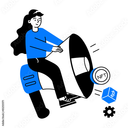 Check out doodle mini illustration of nft marketing 