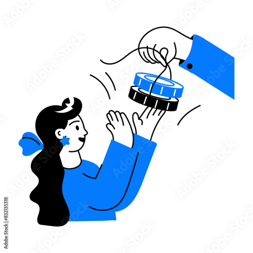 Get this doodle mini illustration of crypto scam 