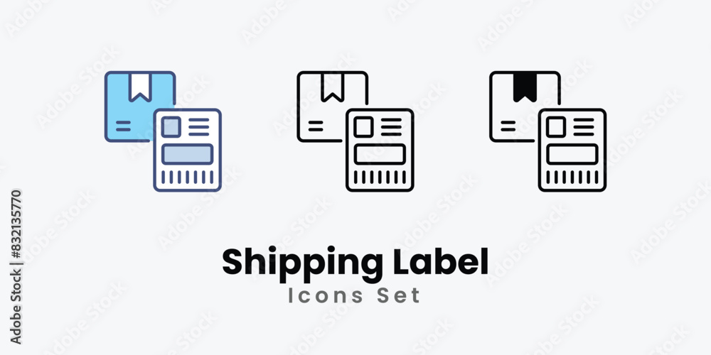 Shipping Label icons vector set stock illustration.