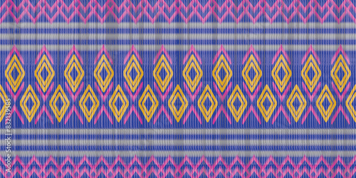 Oreintal Flora Damask Seamless pattern embroidery, Indian style. art ornament print.Design for carpet, cover.wallpaper, wrapping, fabric, clothing
